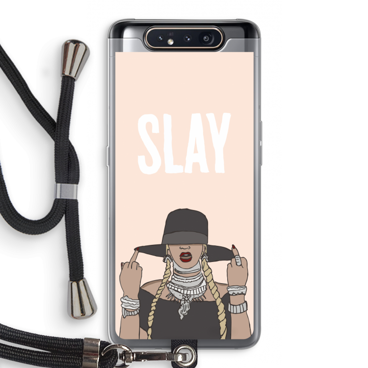 Slay All Day: Samsung Galaxy A80 Transparant Hoesje met koord