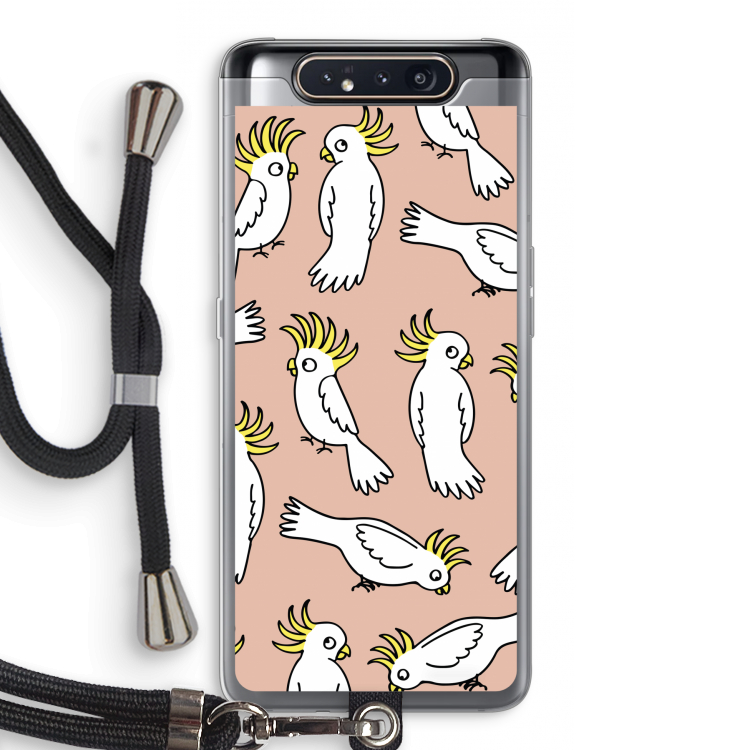 Papegaai: Samsung Galaxy A80 Transparant Hoesje met koord