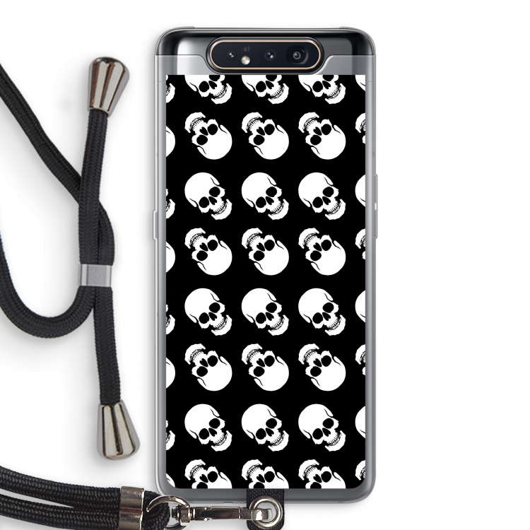 Musketon Skulls: Samsung Galaxy A80 Transparant Hoesje met koord