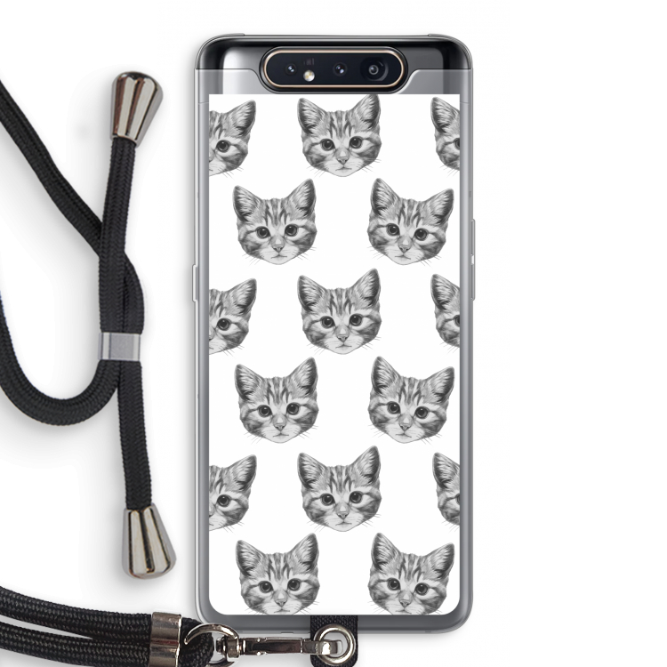 Kitten: Samsung Galaxy A80 Transparant Hoesje met koord