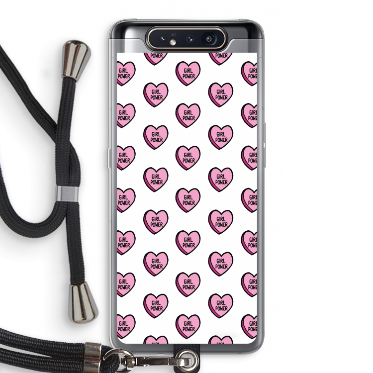 GIRL POWER: Samsung Galaxy A80 Transparant Hoesje met koord