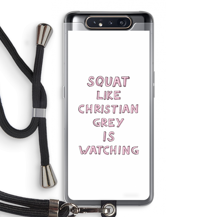 Christian Grey: Samsung Galaxy A80 Transparant Hoesje met koord