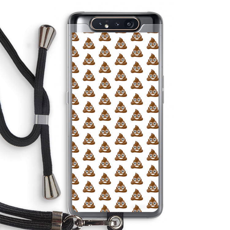 Poop emoji: Samsung Galaxy A80 Transparant Hoesje met koord