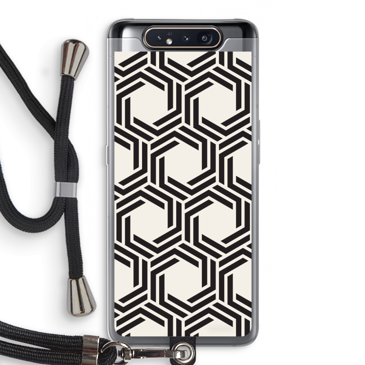 Geometrisch patroon: Samsung Galaxy A80 Transparant Hoesje met koord