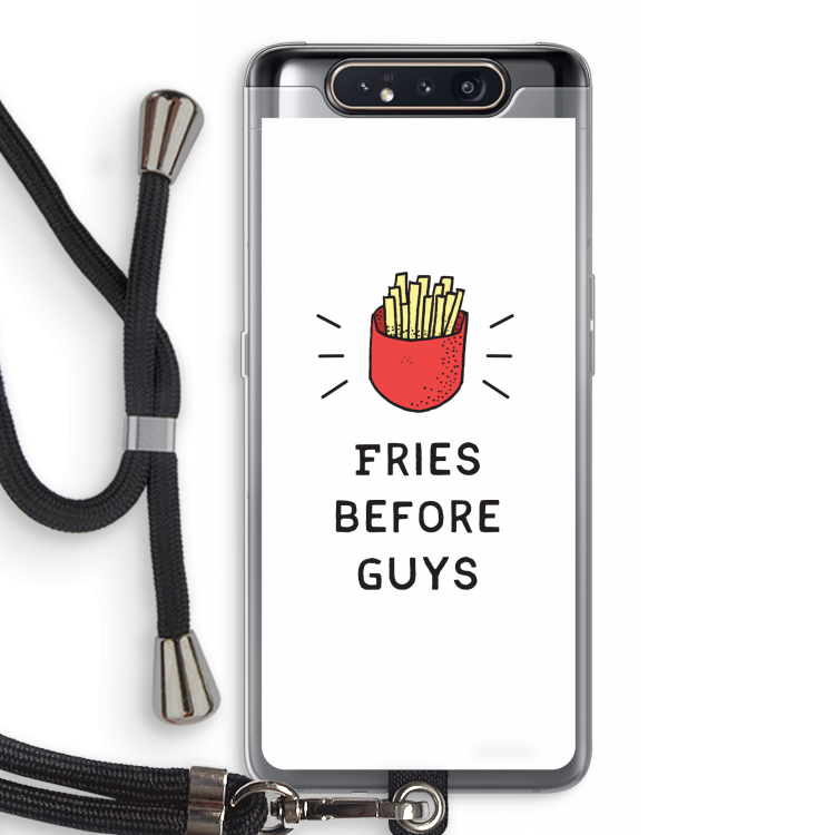 Fries before guys: Samsung Galaxy A80 Transparant Hoesje met koord