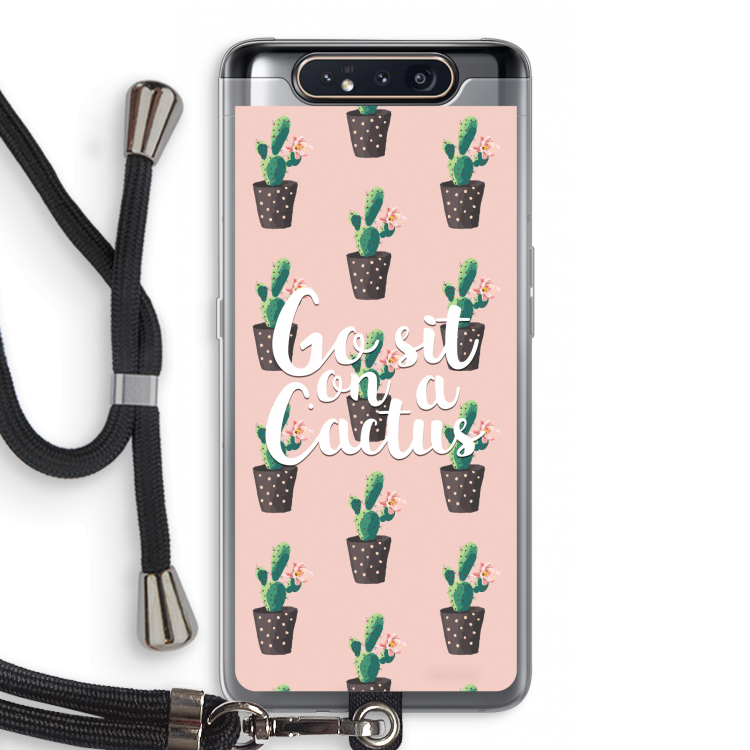 Cactus quote: Samsung Galaxy A80 Transparant Hoesje met koord