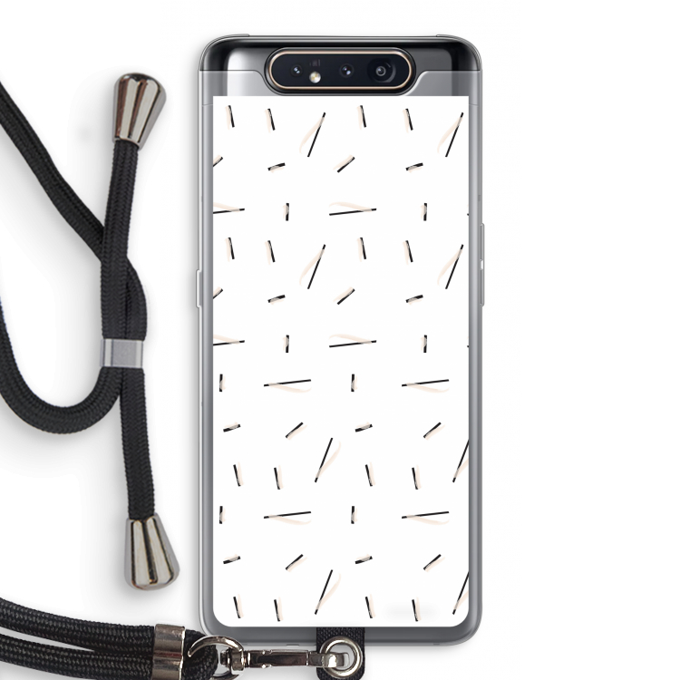 Hipster stripes: Samsung Galaxy A80 Transparant Hoesje met koord