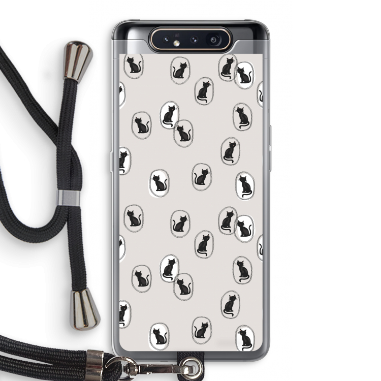 Miauw: Samsung Galaxy A80 Transparant Hoesje met koord