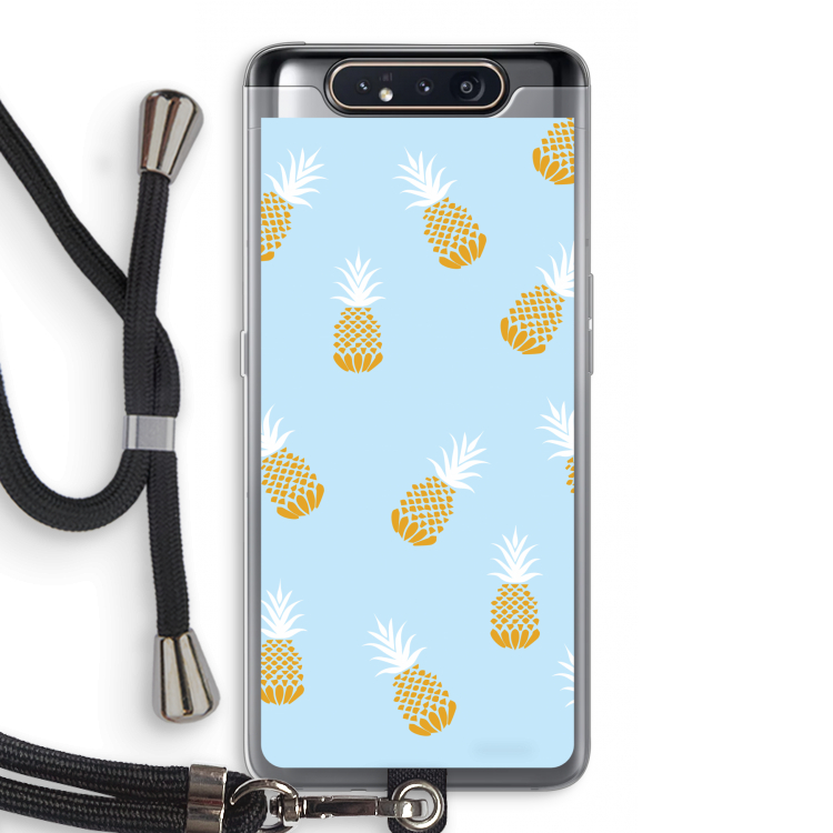 Ananasjes: Samsung Galaxy A80 Transparant Hoesje met koord