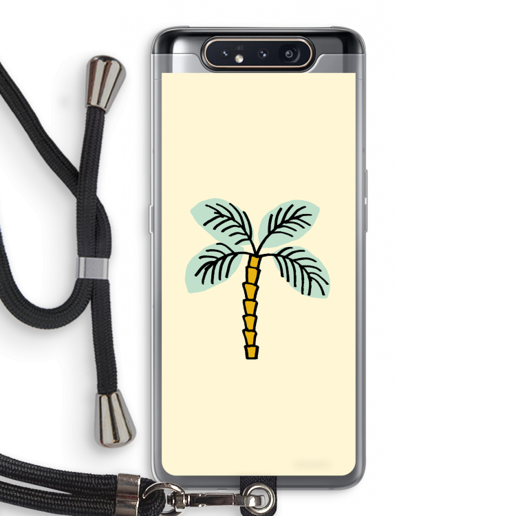 Palmboom: Samsung Galaxy A80 Transparant Hoesje met koord