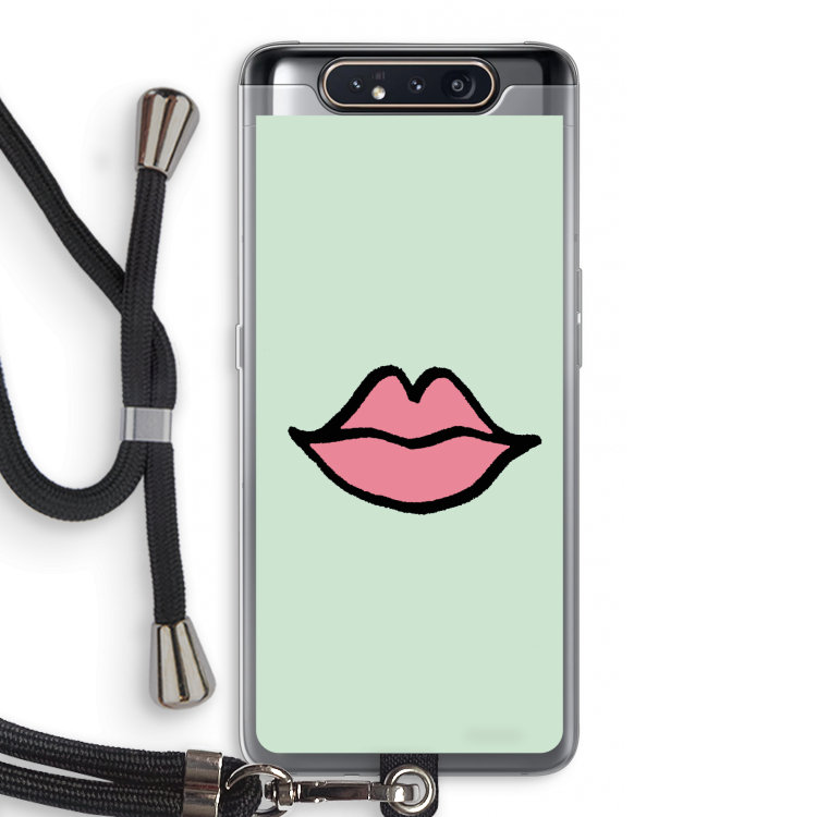 Kusje: Samsung Galaxy A80 Transparant Hoesje met koord