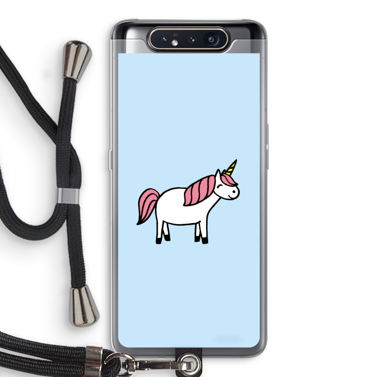 Eenhoorn: Samsung Galaxy A80 Transparant Hoesje met koord