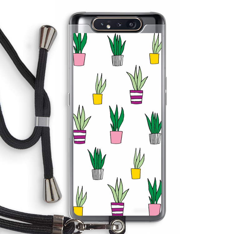 Sanseveria: Samsung Galaxy A80 Transparant Hoesje met koord