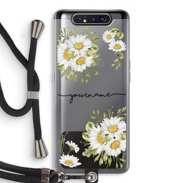 Daisies: Samsung Galaxy A80 Transparant Hoesje met koord