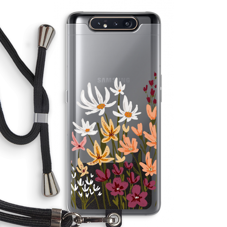 Painted wildflowers: Samsung Galaxy A80 Transparant Hoesje met koord