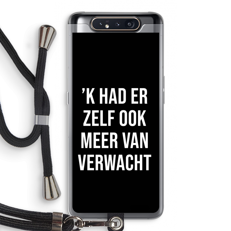 Meer verwacht - Zwart: Samsung Galaxy A80 Transparant Hoesje met koord
