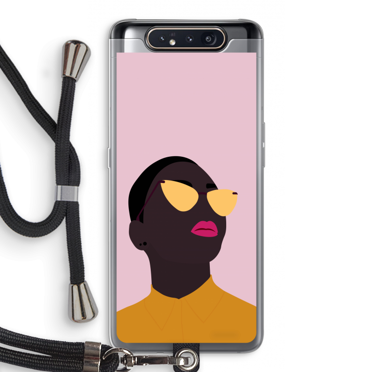 Yellow glasses: Samsung Galaxy A80 Transparant Hoesje met koord