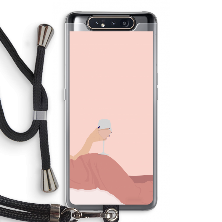 Wine: Samsung Galaxy A80 Transparant Hoesje met koord
