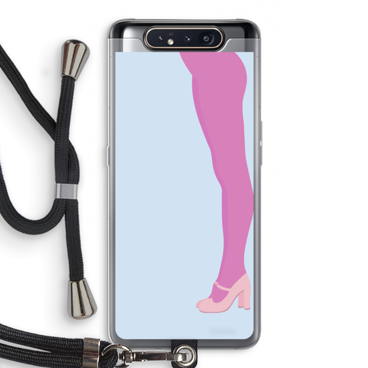Pink panty: Samsung Galaxy A80 Transparant Hoesje met koord