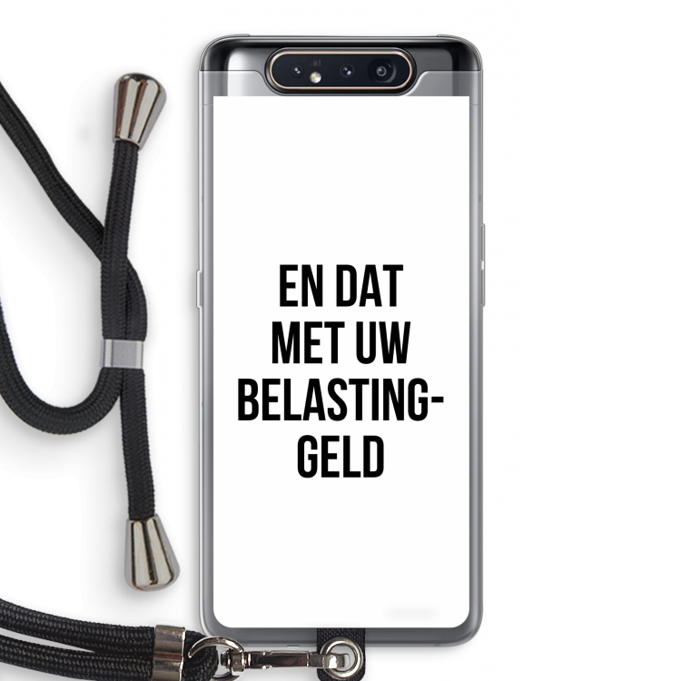 Belastinggeld: Samsung Galaxy A80 Transparant Hoesje met koord