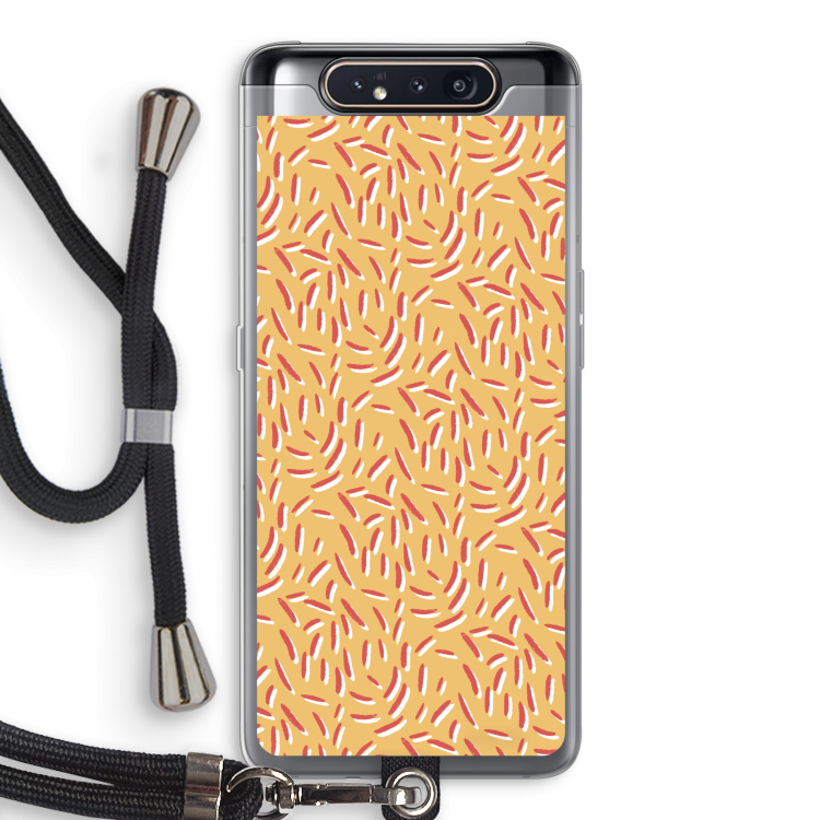 Camouflage: Samsung Galaxy A80 Transparant Hoesje met koord
