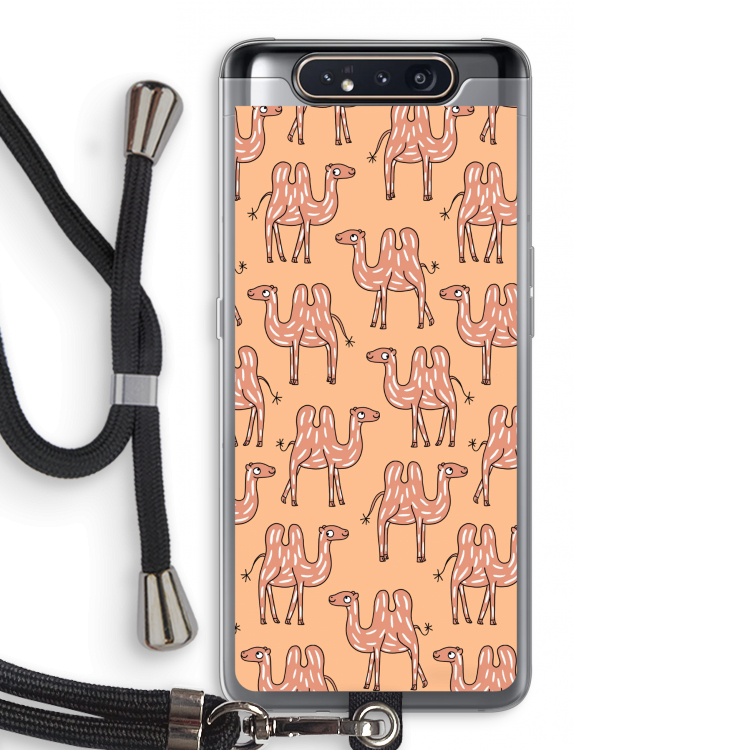 Kameel: Samsung Galaxy A80 Transparant Hoesje met koord