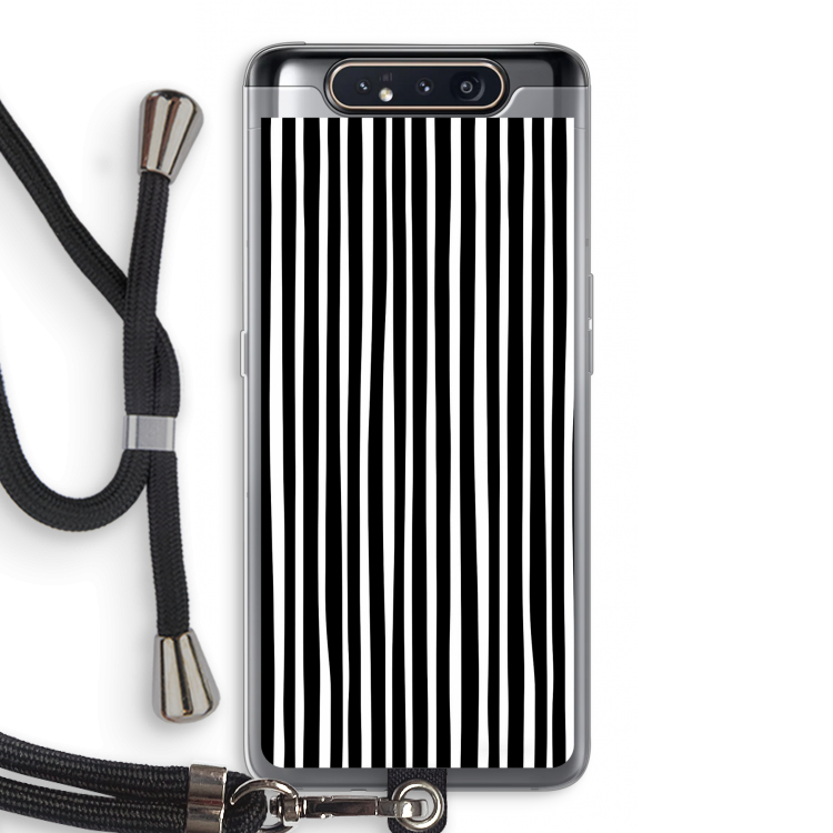 Stripes: Samsung Galaxy A80 Transparant Hoesje met koord