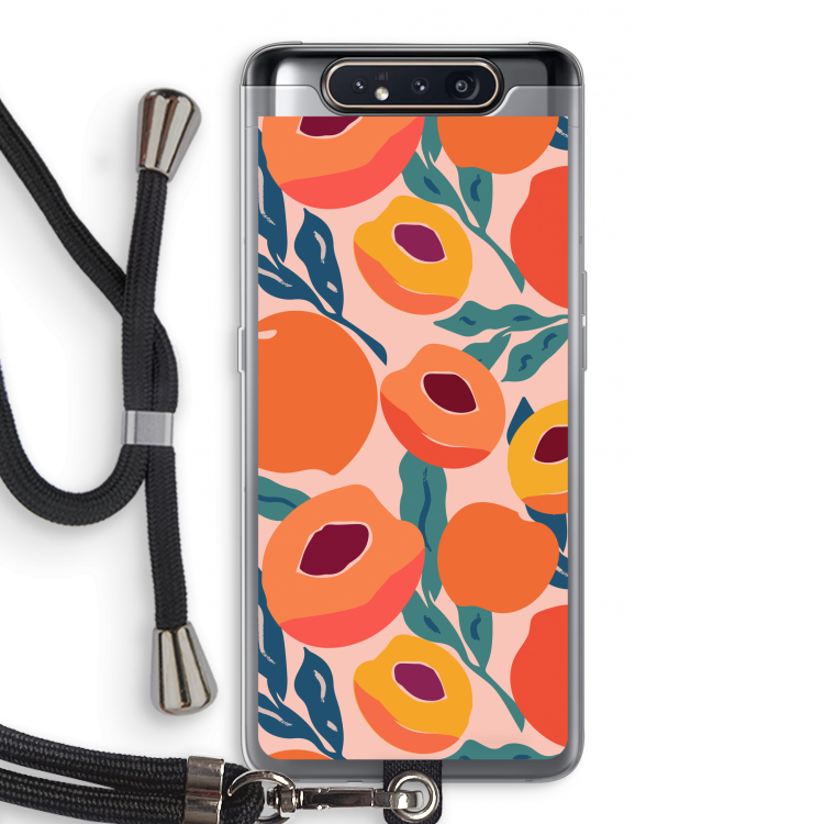 Perzik: Samsung Galaxy A80 Transparant Hoesje met koord