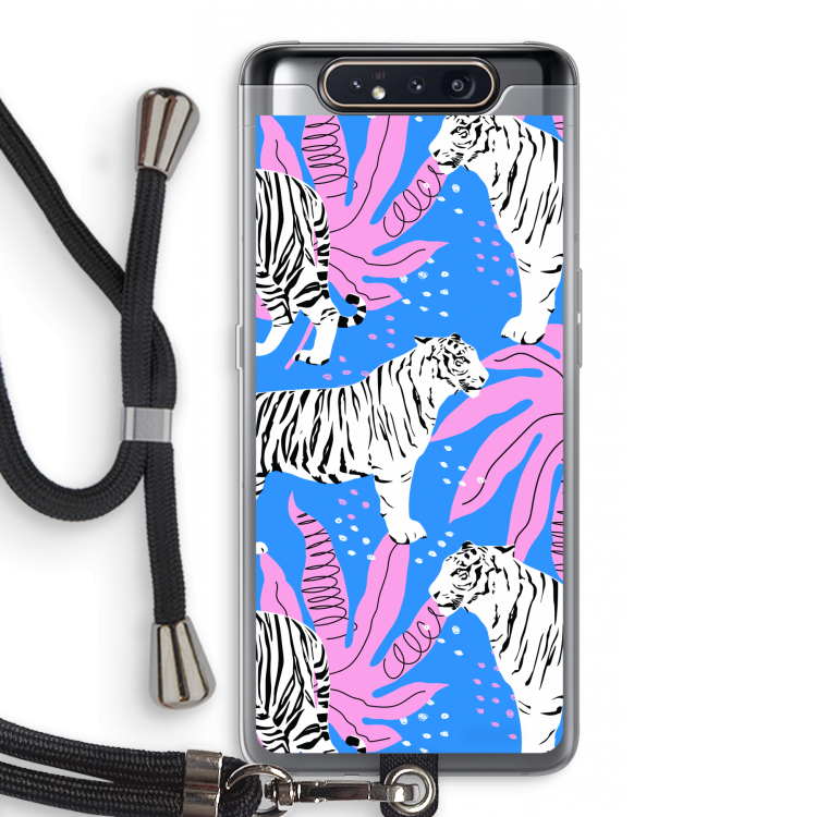 Tijger: Samsung Galaxy A80 Transparant Hoesje met koord