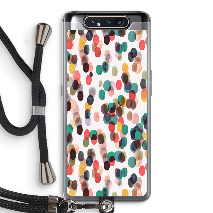 Tropical Dots: Samsung Galaxy A80 Transparant Hoesje met koord