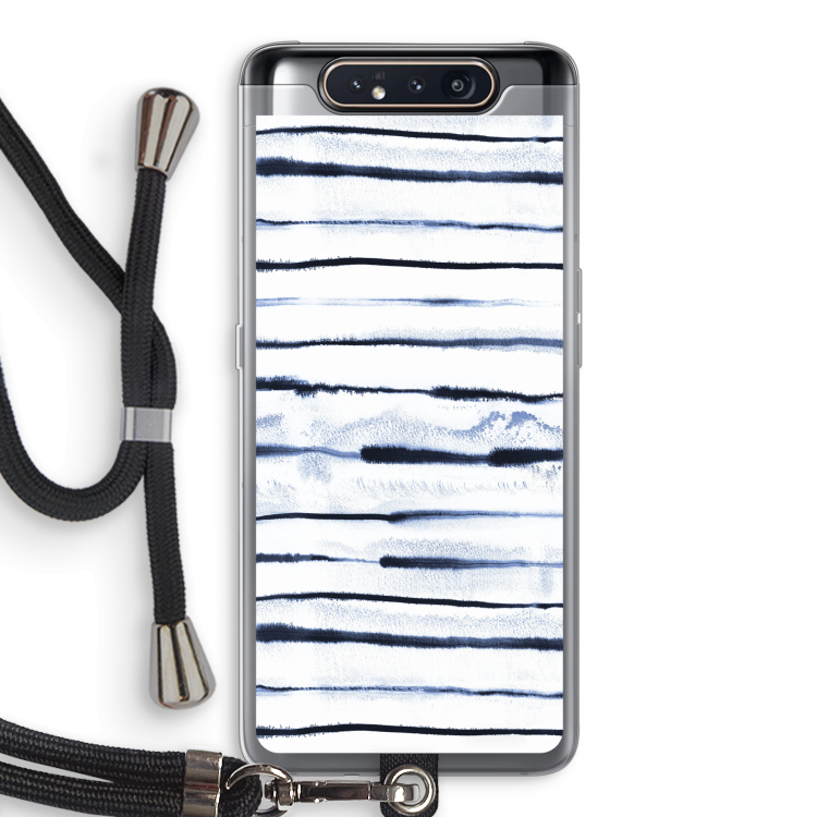 Ink Stripes: Samsung Galaxy A80 Transparant Hoesje met koord