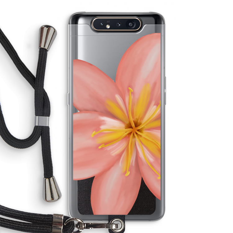 Pink Ellila Flower: Samsung Galaxy A80 Transparant Hoesje met koord