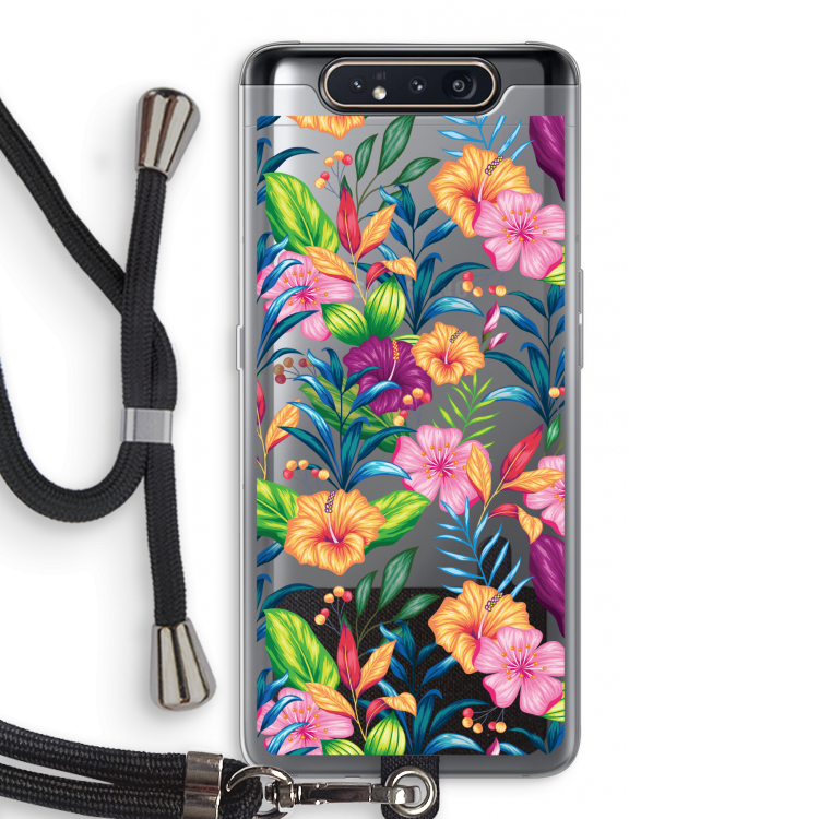 Tropisch 2: Samsung Galaxy A80 Transparant Hoesje met koord