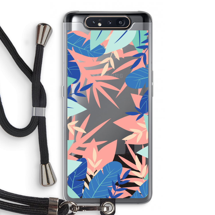 Tropisch: Samsung Galaxy A80 Transparant Hoesje met koord