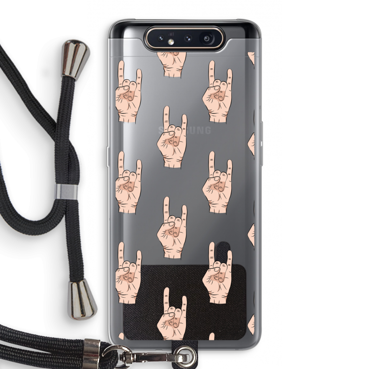 Rock: Samsung Galaxy A80 Transparant Hoesje met koord