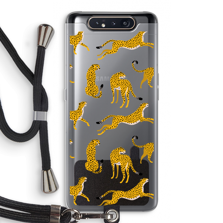 Luipaard: Samsung Galaxy A80 Transparant Hoesje met koord