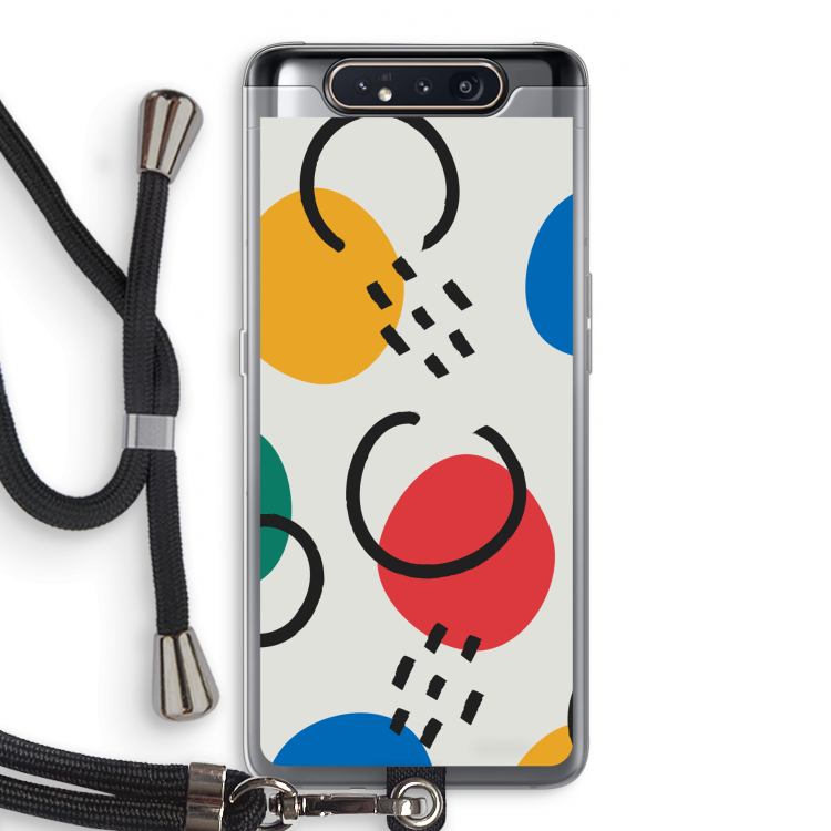Illustratieve pop 3: Samsung Galaxy A80 Transparant Hoesje met koord