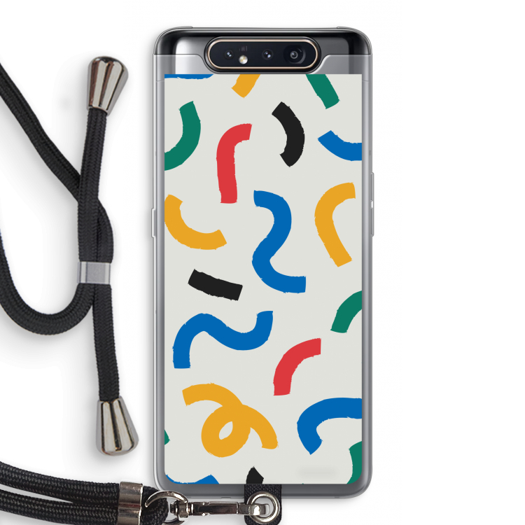 Illustratieve pop 2: Samsung Galaxy A80 Transparant Hoesje met koord