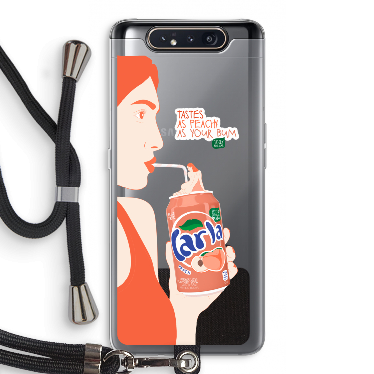 Peach please!: Samsung Galaxy A80 Transparant Hoesje met koord