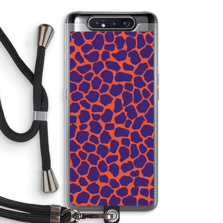 Purple Giraffe: Samsung Galaxy A80 Transparant Hoesje met koord