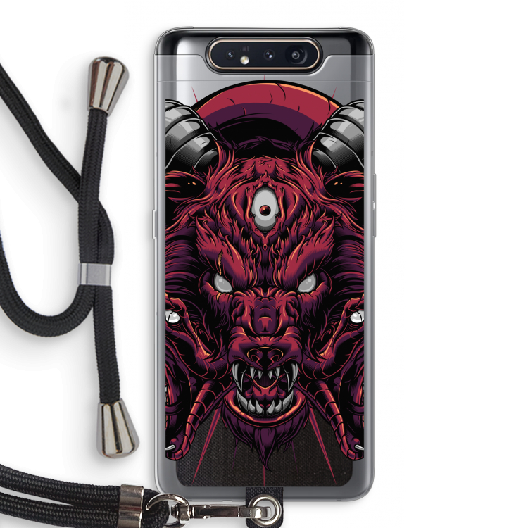 Hell Hound and Serpents: Samsung Galaxy A80 Transparant Hoesje met koord