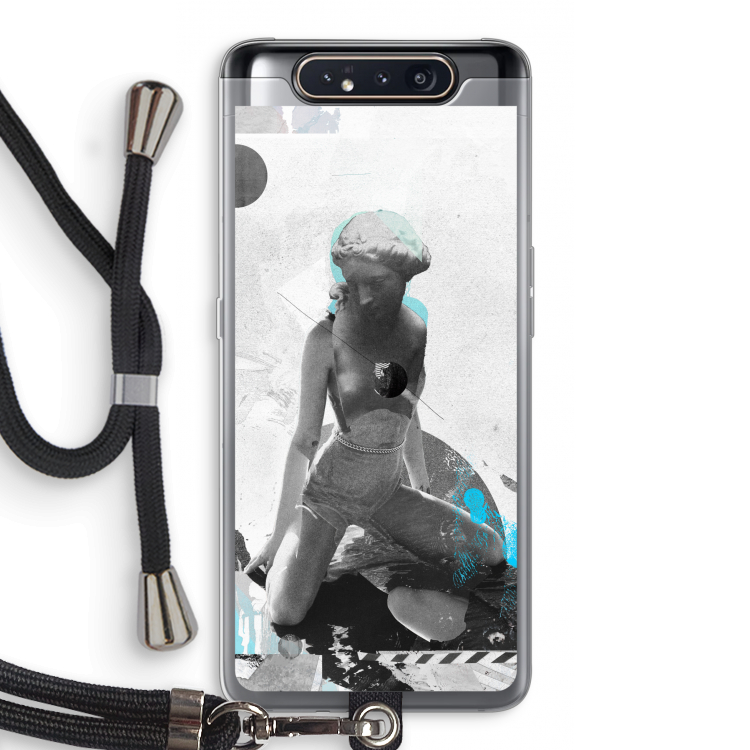 I will not feel a thing: Samsung Galaxy A80 Transparant Hoesje met koord