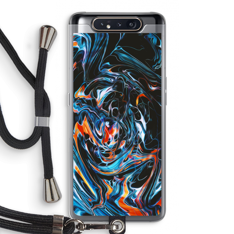 Black Unicorn: Samsung Galaxy A80 Transparant Hoesje met koord