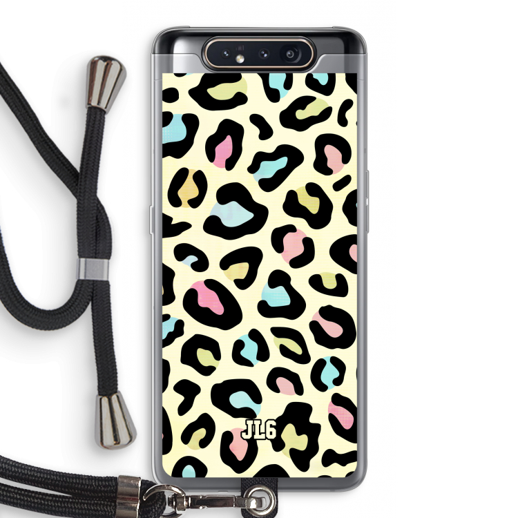 Leopard pattern: Samsung Galaxy A80 Transparant Hoesje met koord