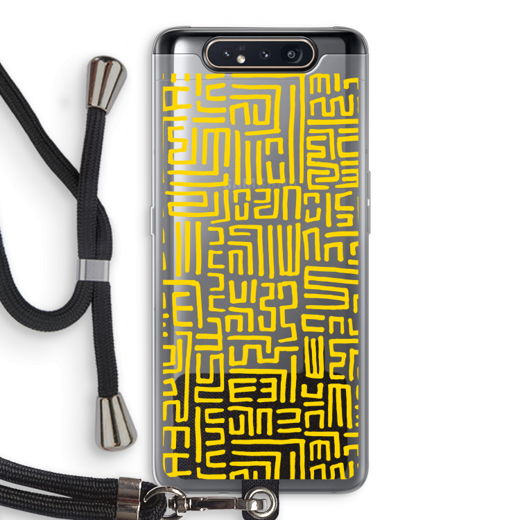 Majorelle Blue Print: Samsung Galaxy A80 Transparant Hoesje met koord