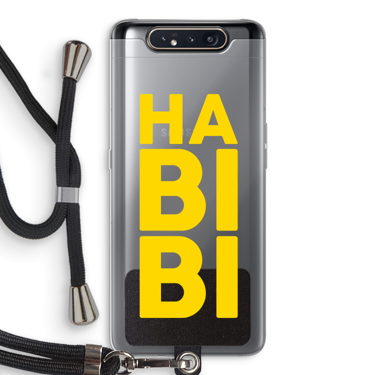 Habibi Blue: Samsung Galaxy A80 Transparant Hoesje met koord