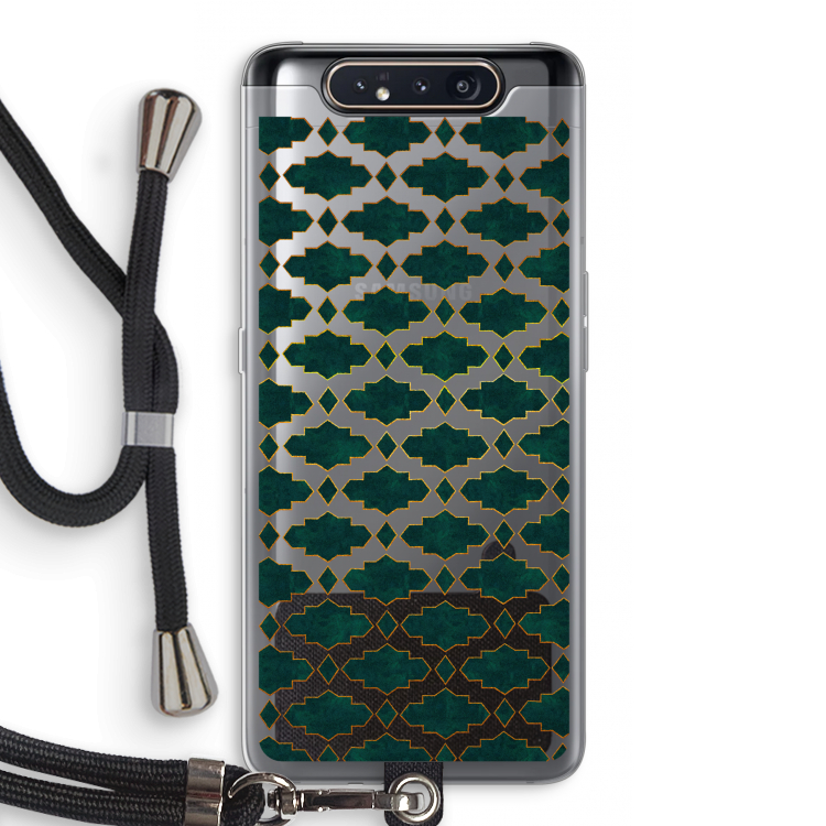 Moroccan tiles: Samsung Galaxy A80 Transparant Hoesje met koord