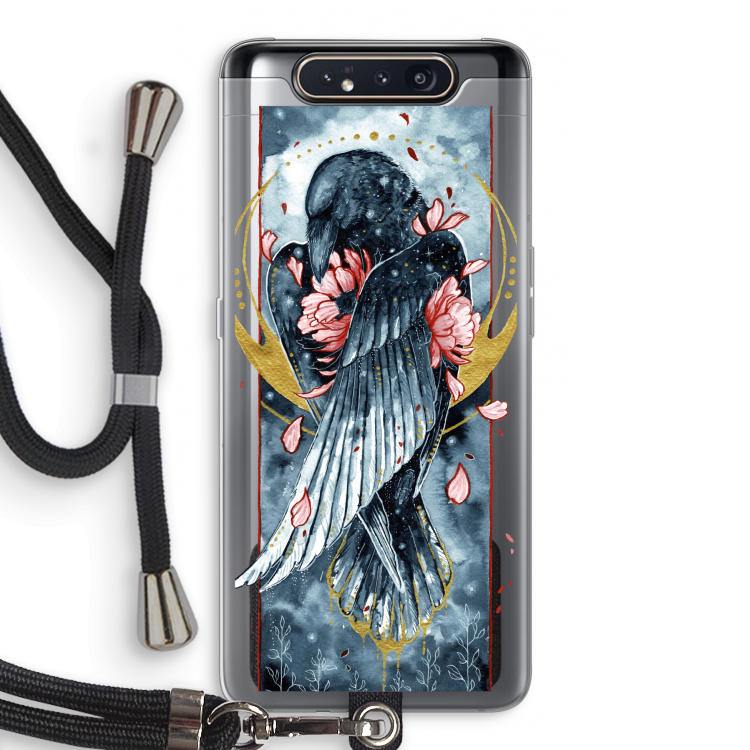 Golden Raven: Samsung Galaxy A80 Transparant Hoesje met koord