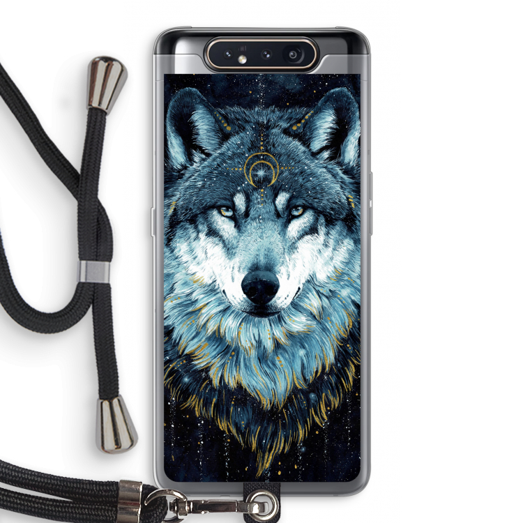 Darkness Wolf: Samsung Galaxy A80 Transparant Hoesje met koord