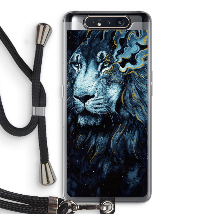 Darkness Lion: Samsung Galaxy A80 Transparant Hoesje met koord